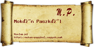 Mokán Paszkál névjegykártya